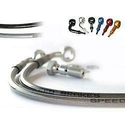 SPEEDBRAKES Rear Brake Hose Carbon/Blue Banjo Yamaha YZF-R1