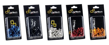 LIGHTECH Frame Screw Kit Red Aluminum (27 Pieces) Yamaha Yzf-R6