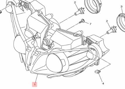 Koplampunit Yamaha R1 2012