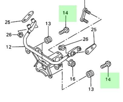 Yamaha YZF R1 schroef tbv montage koplamp