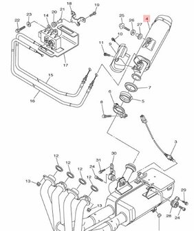 Yamaha R6 uitlaat demper