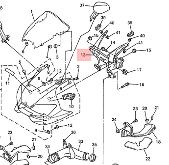 Topkuip frame Yamaha R6 99-02 ( aftermarket )