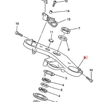 Yamaha R1 bovenste kroonplaat.