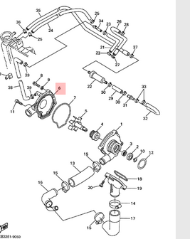 Waterpomp deksel Yamaha R6