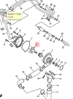 Waterpomp rad Yamaha R6