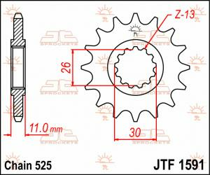 Voortandwiel 15 tands JT Sprockets