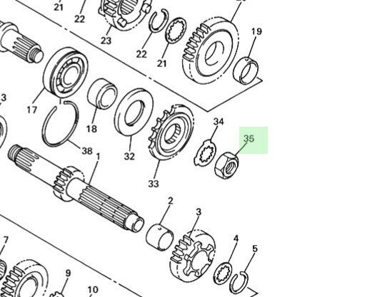 Yamaha voortandwiel moer 90179-18020