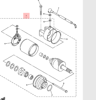 Yamaha R6 startmotor  ( getest )