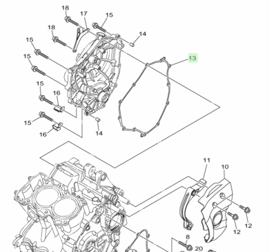 Yamaha pakking koppelingsdeksel 1WS-15461-00