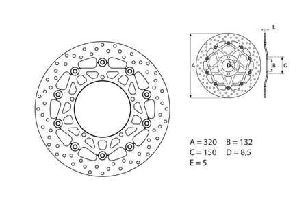 Brembo ronde zwevende remschijf voor ORO-serie Yamaha FZ1