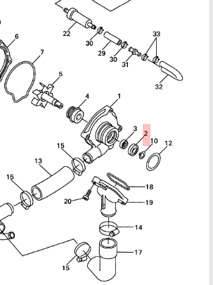 Lager Yamaha waterpomp