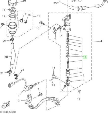 Rempomp revisie kit achter Yamaha 5VX-W0042-51