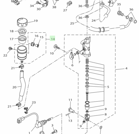 Remvloeistof reservoir Yamaha 2D1-25894-00